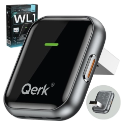Adapter Qerk WL1-BLA CarPlay Android Auto 2w1 USB-A WiFi 6 Bluetooth 5.4 Adapter Qerk WL1-BLA CarPlay Android Auto 2w1 USB-A WiFi 6 Bluetooth 5.4