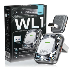 Qerk WL1-CRA CRYSTAL adapter CarPlay Android Auto USB-A Qerk WL1-CRA CRYSTAL adapter CarPlay Android Auto USB-A